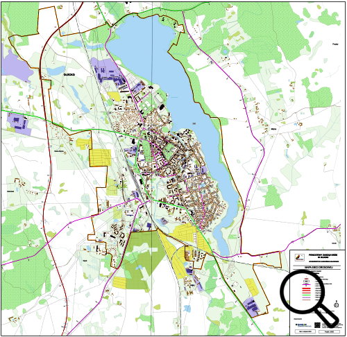 Mapa sieci drogowej miasta Olecko 2019