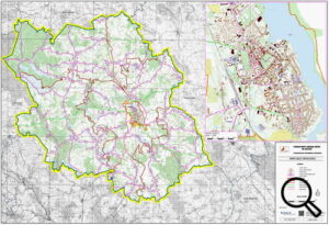 Mapa dróg powiatu oleckiego